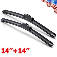 14 14 Inch Pair Bracketless Windshield Wiper Blades J-hook Oem Quality 14 14 Inch Pair Bracketless Windshield Wiper Blades J-hook Oem Quality