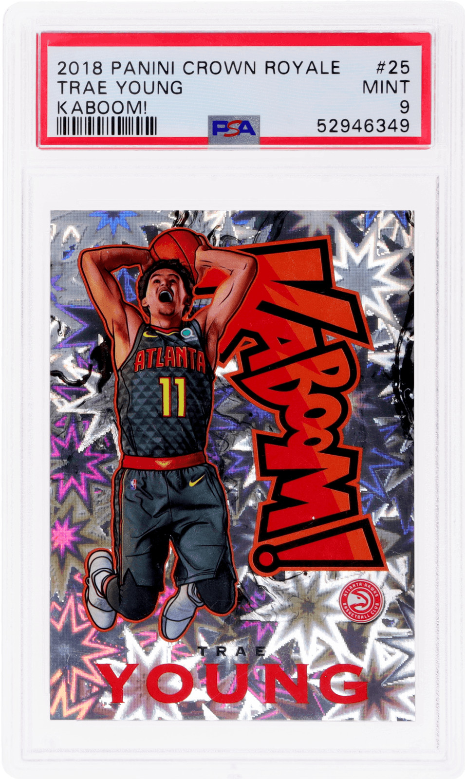2018 Panini Crown Royale Trae Young Kaboom! #25 PSA 9 Rookie RC