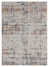 Blue Abstract Scratched Distressed Area Rug 2620 36075 - Aprx 5' 3" x 7' 2"