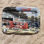 VTG Coca Cola Tip Trays Lot of 2 Retro - Airplane And Black Border