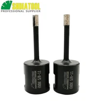 SHDIATOOL 2pcs 6mm Diamond Hole Saw Welded Drilling Core Bits Wet 5/8-11 thread