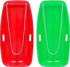 Snow Sled for Kids Adult, Resistant Toboggan Snow Sled with Pull Rope and Handle