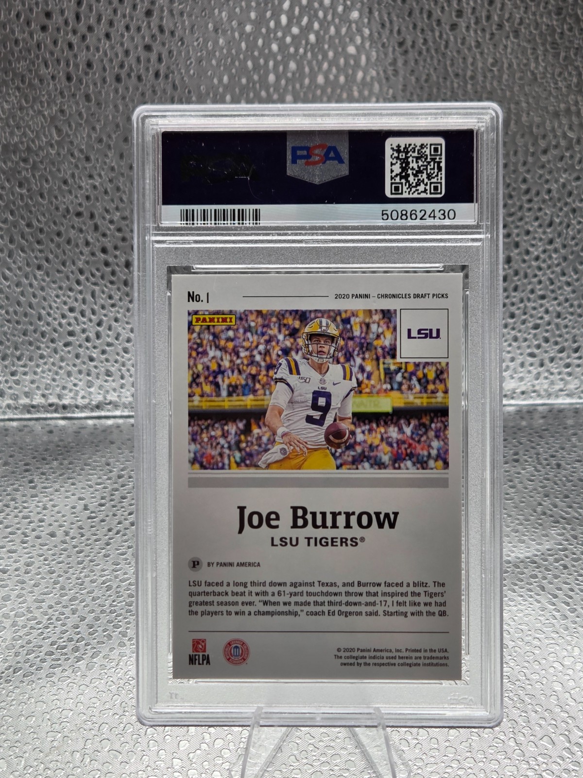 2020 Chronicles Bengals JOE BURROW Rookie RC Card PSA 9 MINT view 2