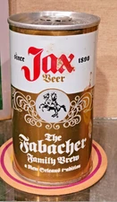 1968 JAX FABACHER BRAU STEEL PULL TAB BEER CAN JACKSON NEW ORLEANS LA GLUED SEAM