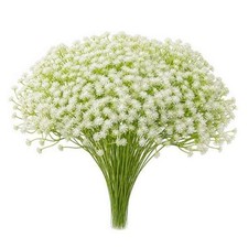 60 Pcs Bulk Long Stem Artificial Baby's Breath Faux Gypsophila Flowers White