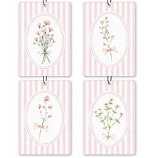 Coquette Pink Bow Floral Vanilla Car Air Freshener 4pcs, Cute Girly Air Fresh...