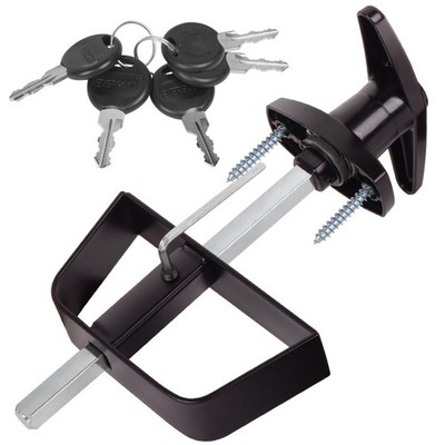 Shed Door Latch T-Handle Lock Kit with 5 Keys,BTEOBFY 5-1/2'' 5.5 inch, Black