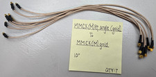 (7) MMCX (M) Rt Angle Gold to MMCX (M) Gold Cables 10"