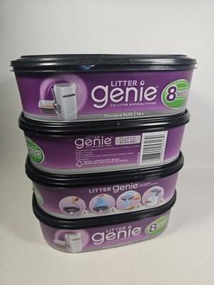 4 Pack Litter Genie Cat Litter Disposal System Standard 14ft REFILL CARTRIDGES