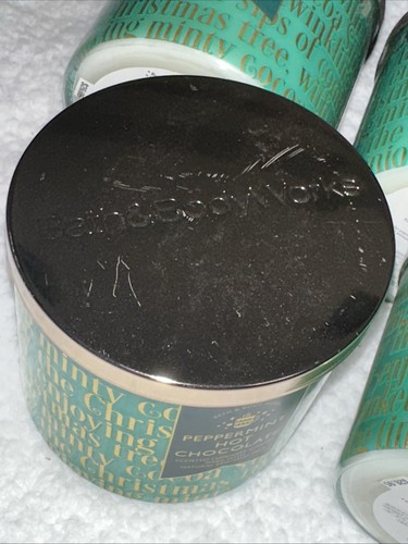 bath and body works (4 Pack) PEPPERMINT HOT CHOCOLATE 3 Wick Candle 14.5 Oz New! - Picture 18 of 19