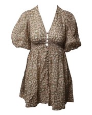 Zimmermann Carnaby Shirred Mini Dress In Print Linen Women Multicolor Xxs