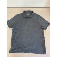 Vineyard Vines Mens Edgartown Polo Shirt Gray Heather Stripe Pima Cotton Large