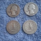 LOT OF 4 - 1942 WASHINGTON QUARTERS 90% SILVER AS SHOWN