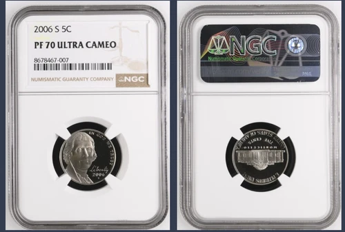 2006-S JEFFERSON NICKEL NGC PF70 ULTRA CAMEO - PERFECT GEM ULTRA CAMEO PROOF