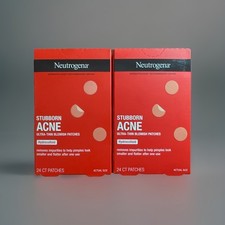 Lot Of 2 Neutrogena Stubborn Acne Ultra-Thin Hydrocolloid Blemish Patches 24 Ct