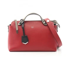 FENDI BY THE WAY MEDIUM 2Way Shoulder Handbag 8BL124 5QJ leather Red Beige Used