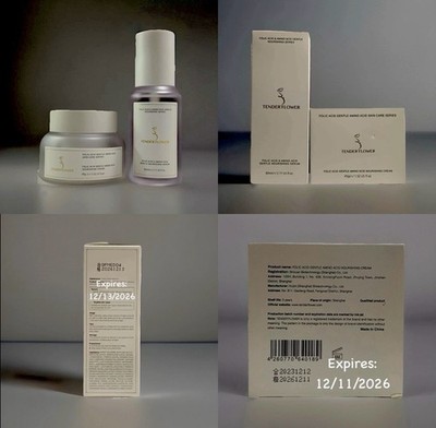 TENDER'FLOWER Folic Amino Acid Serum & Cream Wrinkles Brightens Tone BNIB