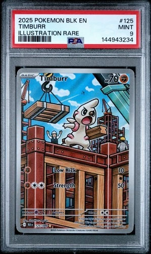 Pokemon Timburr Black Bolt Illustration Rare #125 PSA 9 Mint