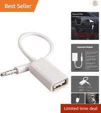 Car AUX to USB Adapter - Only for MP3 Files, Not Compatible with Headsets