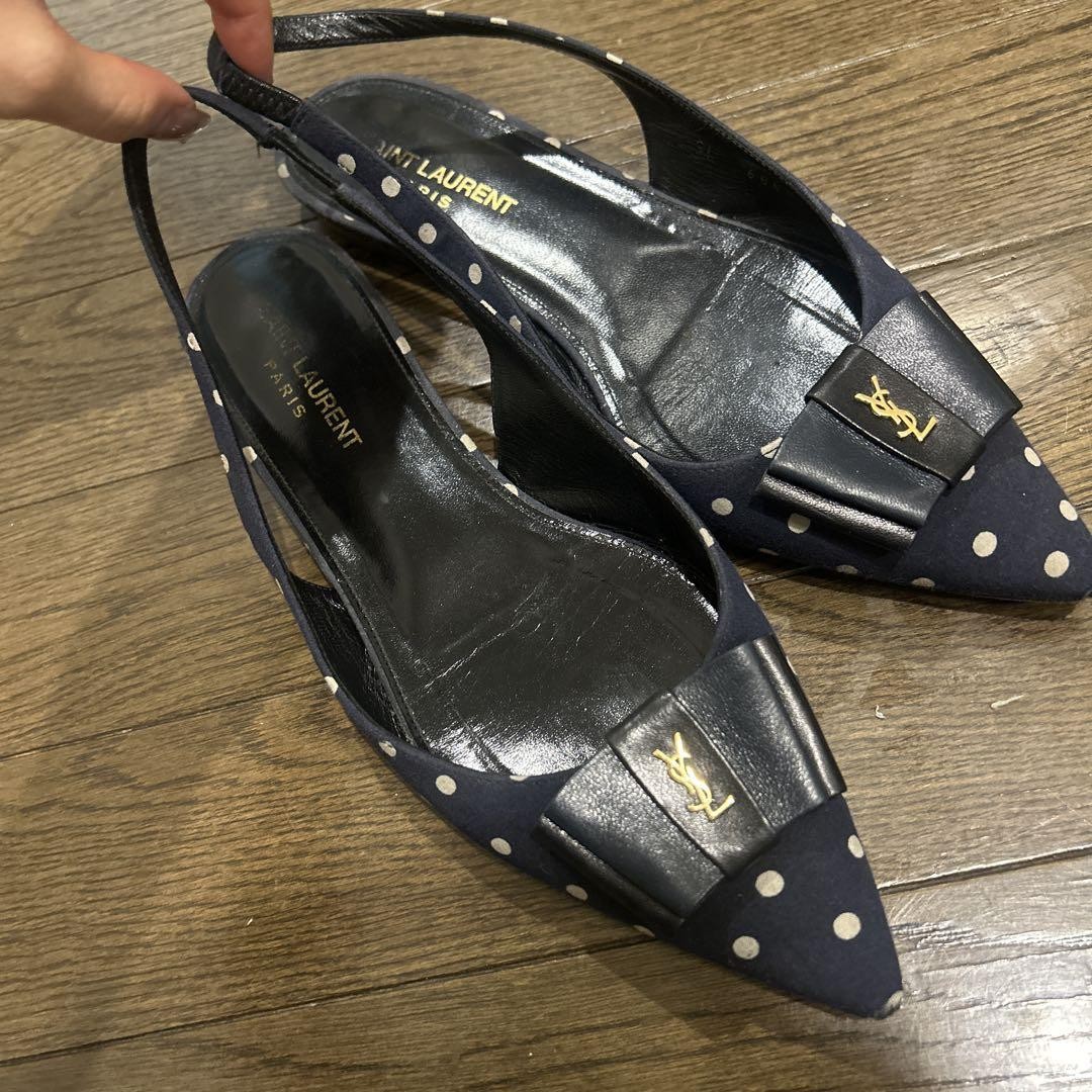 Sandali Yves Saint Laurent blu navy modello a pois US 7 5 dal Giappone RA