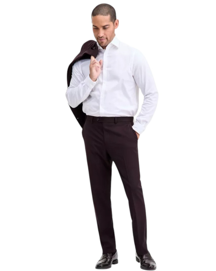 Ted Baker Mens Modern fit Dress Pants 32 32 Maroon Red Solid Stretch 10090₽