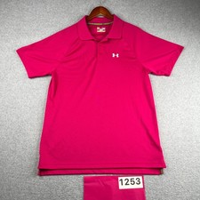 Under Armour Catalyst Polo Shirt Heatgear Hot Pink Performance Mens Large