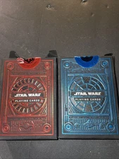 Star Wars Playing Cards Red & Blue Decks Theory 11 Lot Of 2 One Unopened/ 1 Open