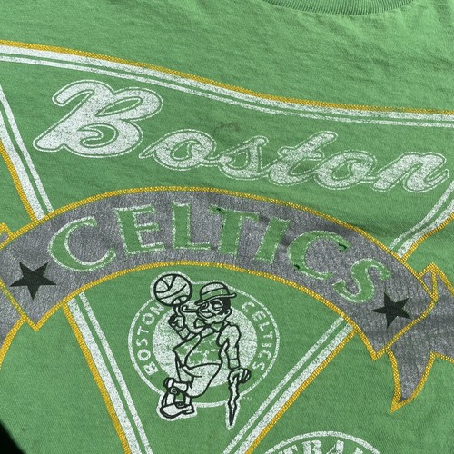Vtg 80s Bostons Celtics Nutmeg Mills T Shirt Sz XL Green SS Made in USA NBA - Picture 8 of 14