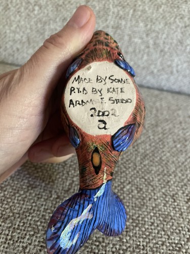 2002 ARDMORE STUDIO South Africa Animal Ceramic Fish Egg Holder Cup - Picture 13 of 15