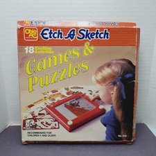 Vintage Etch A Sketch Games Puzzles 18 Reusable Plastic Screens 1 bonus Ohio Art