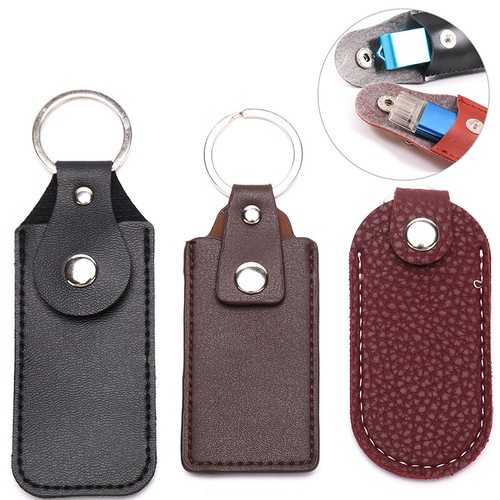 USB Case Protective Bag Portable Pocket Leather Key Ring for Usb Flash Dri LT - Afbeelding 2 van 14