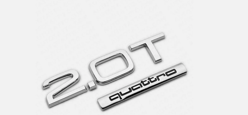 04-22 Rear Trunk  2.0T Quattro Nameplate Emblem Logo Badge For Audi Silver