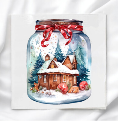 Cozy House in a Jar Fabric Panel for Quilting Crafting Sewing  CIJ74962