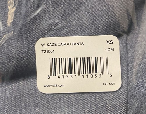 NWT Figs Scrubs Kade Cargo Pants & Casma 3 Pocket Top Women's XS Heather Blue - Picture 4 of 6