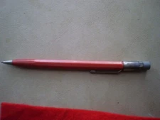 3403 VINTAGE  MECH. PENCIL CRIPTO:RED OR BURNT ORANGE NEW ERASER SOME TARNISH!!