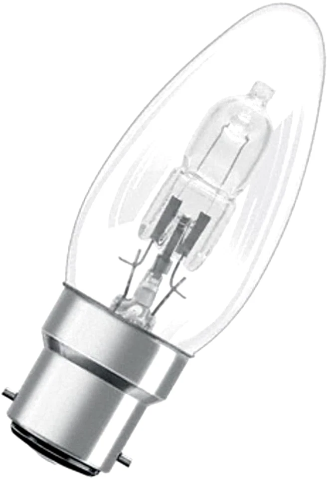 2 x OSRAM Classic Eco 20W Candle BC Warm White Dimmable Halogen Light Bulbs - Image 2 of 2