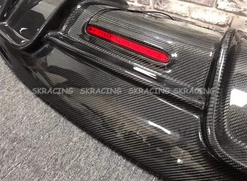 FIT FOR 2020-2023 TESLA MODEL Y REAL CARBON FIBER REAR BUMPER DIFFUSER LIP W/LED - Picture 6 of 23