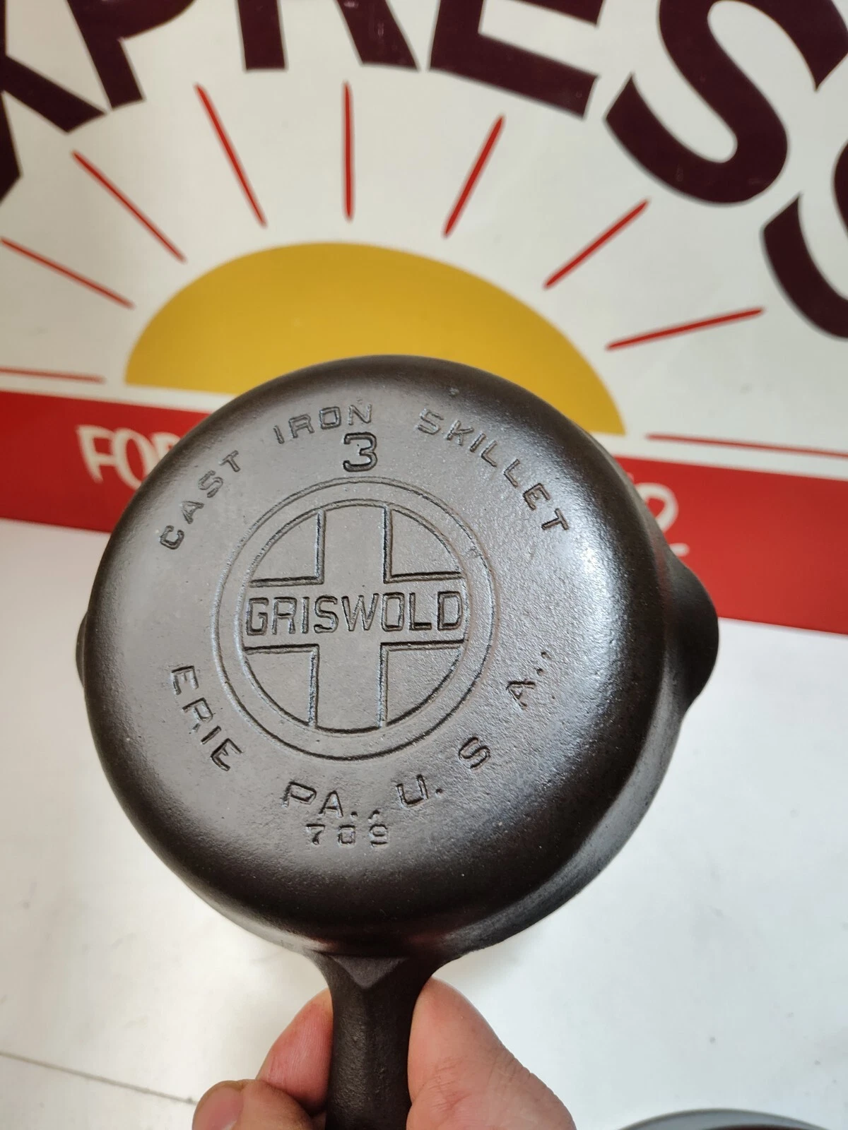 "Fully Restored" GRISWOLD 6" Cast Iron Skillet Large Logo Seasoned Flat