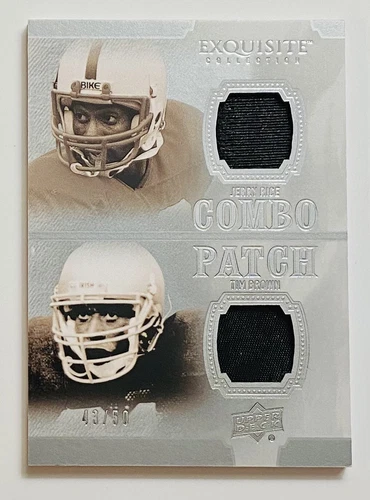 2010 Upper Deck Exquisite Collection Combo 43/50 Jerry Rice Tim Brown Patch