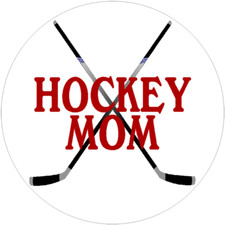 Hockey Mom - 3 Pack Circle Stickers Decals 3" x 3"