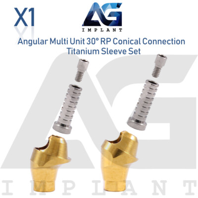 Angular Multi Unit Abtment 30° Conical Connection RP Titanium Set