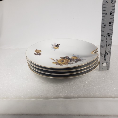 VTG UCAGCO China Japan 3 Cups & 4 Snack Plates Gold Roses & Trim - Picture 11 of 23
