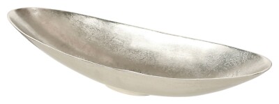 Deko-Schale Schale Aluminium vernickelt oval silbergrau 51 x 19 cm