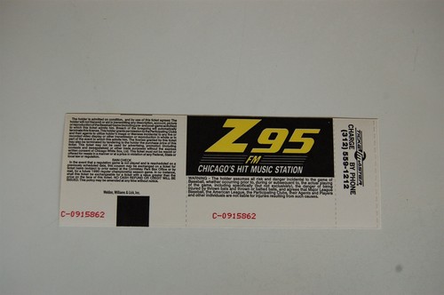 Boleto completo de béisbol del juego final de los Chicago White Sox Comiskey Park 1990 - Imagen 2 de 2