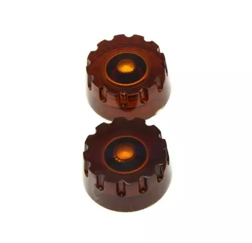 Speed Grip Knob Dark Amber 2x Fits Les Paul/ SG Gibson Free Shipping USA!