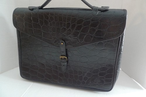 MULBERRY - LEATHER BRIEFCASE- ATTACHE - CROC PATTERN - MADE IN ENGLAND - Picture 4 of 24