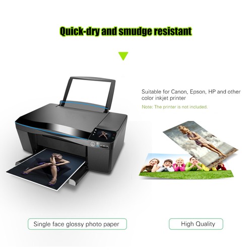 4R 100 Sheets Glossy Photo Paper 4*6" 200gsm for Canon Printer C5L6 - Afbeelding 4 van 9