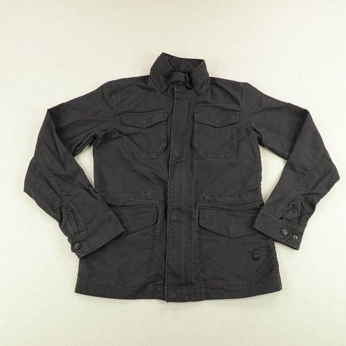 G Star Raw Jacket Mens Medium Black Correct City Overshirt Utility Field Coat