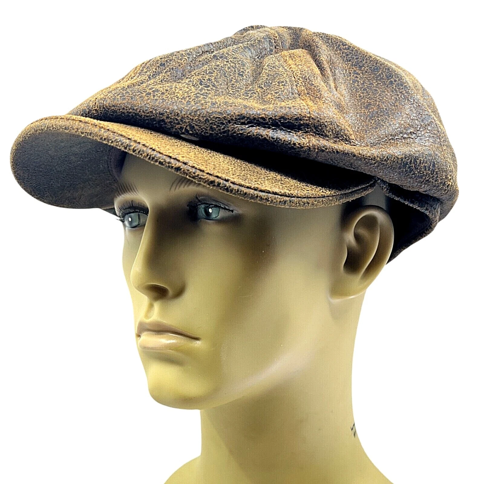 Peaky Blinders 100% Leather Cap Hat Newsboy Gatsby Flat Baker Boys Vintage Brown
