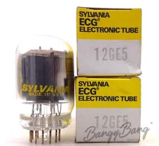 2 Sylvania 12GE5 Compactron Beam Power Pentode Radio/TV Audio Vacuum Tube Valve-